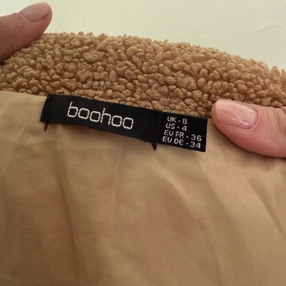 Boohoo Teddy Long Coat - Picture 2 of 2